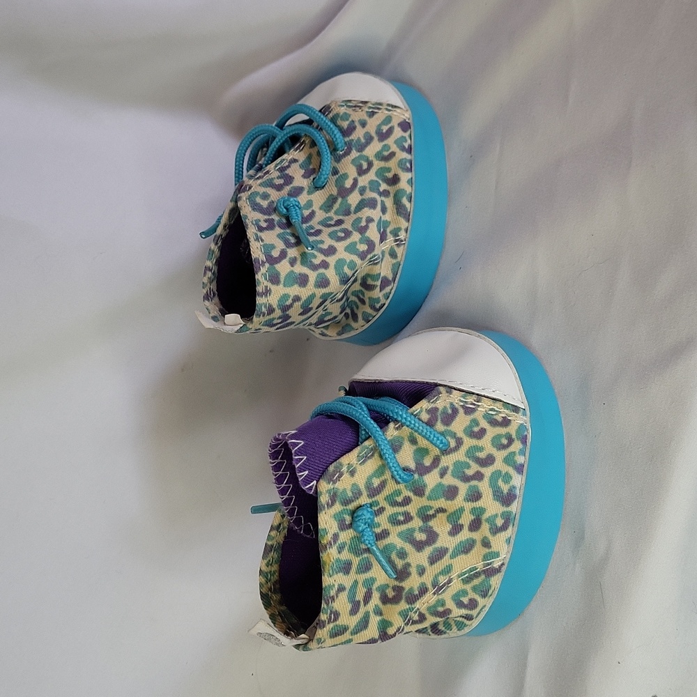 Build a Bear Leopard Print Converse Shoes Blue Purple Good condition